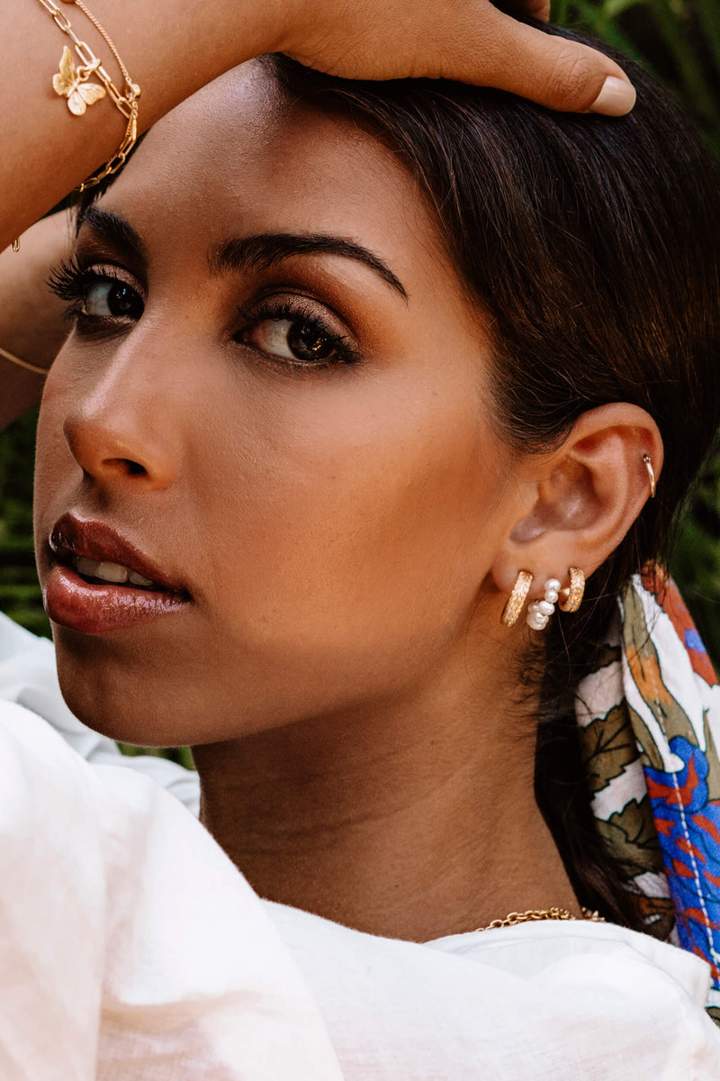 Small Pearl Hoops Oorbellen - Zilver