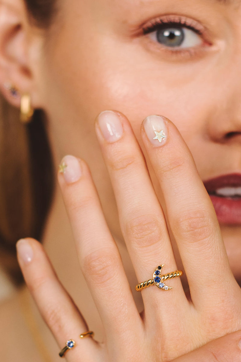Crescent Moon Ring - Zilver