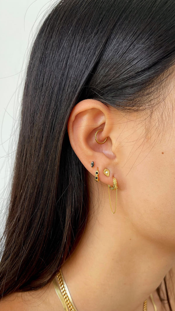 Teardrop Stud Earring - Gold