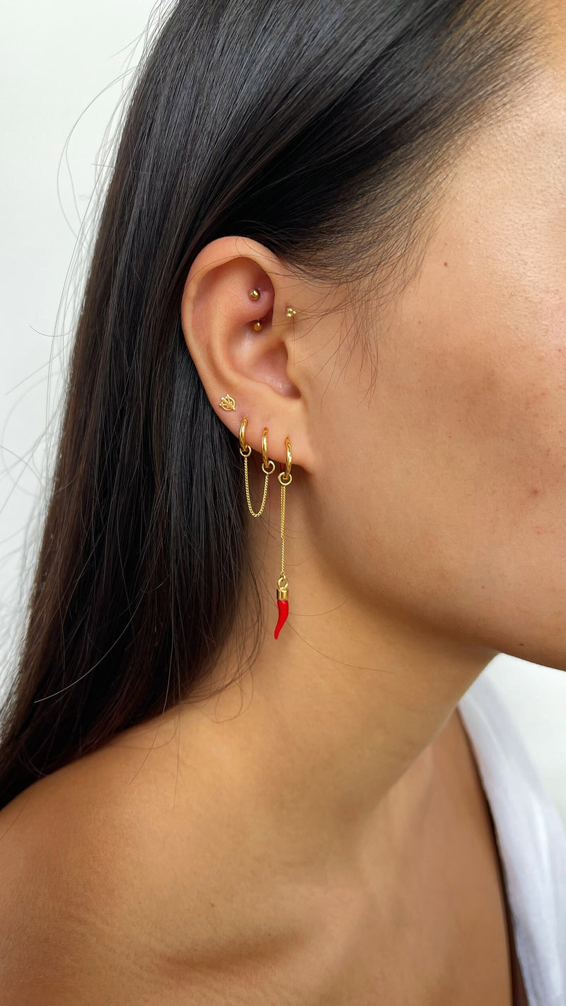 Ornamental Stud Earring - Gold