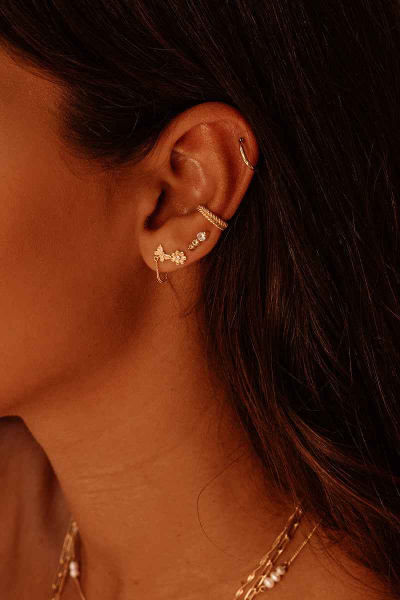 Dew Drops Studs Earrings - Gold