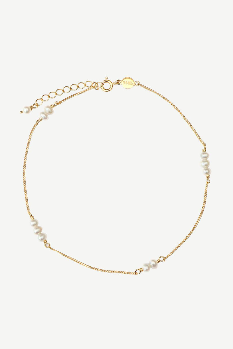 Organic Pearl Anklet - Gold