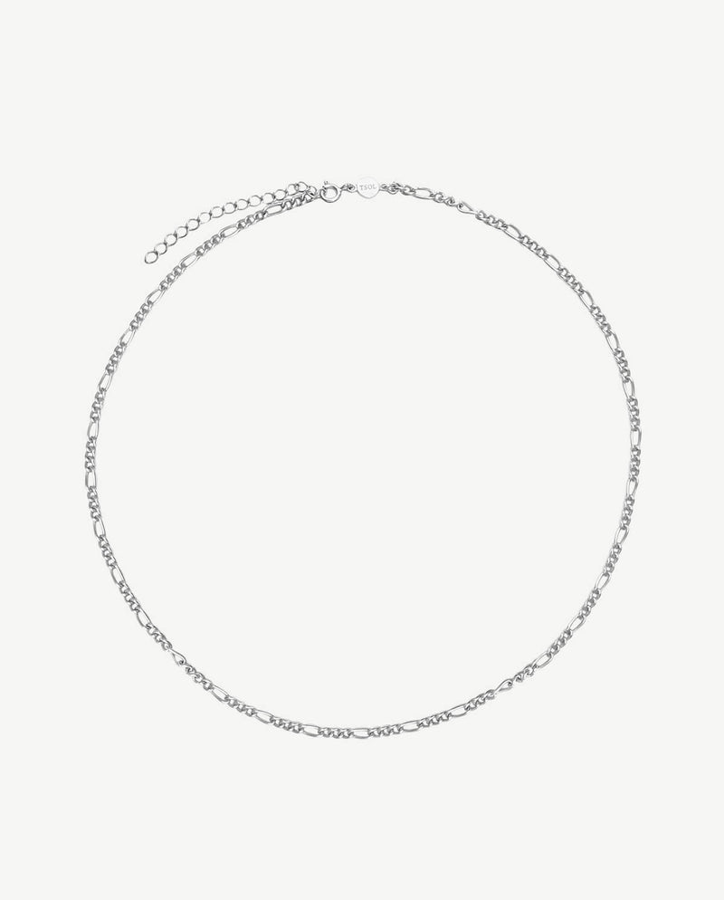 Figaro Choker Base Ketting - Zilver