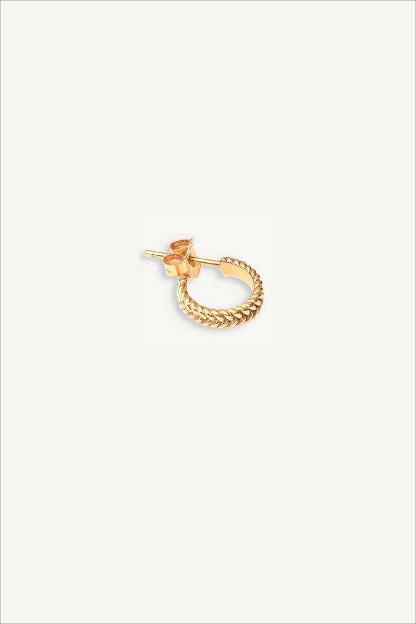 Fish Bone 12mm Hoops Earrings - Gold