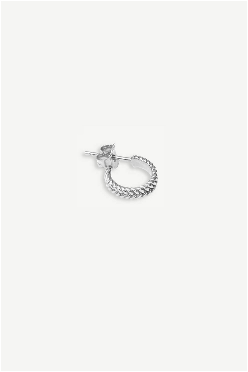 Fish Bone 12 mm Hoops Oorbellen - Zilver