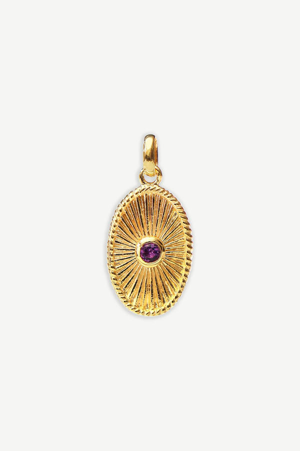 Birthstone / Birthflower 2-in-1 Bedel - February Amethyst