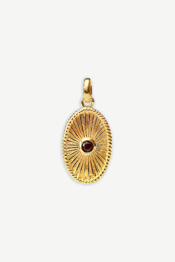 Birthstone / Birthflower 2-in-1 Bedel - January Garnet