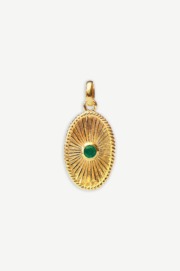 Birthstone / Birthflower 2-in-1 Charm  - May Emerald