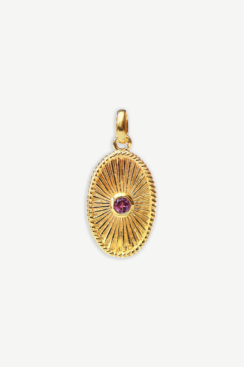 Birthstone / Birthflower 2-in-1 Bedel  - October Pink Tourmaline