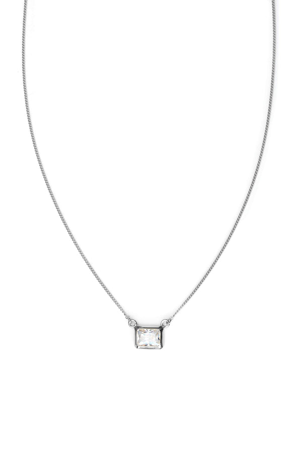 ketting-rectangle-zirconia-zilver