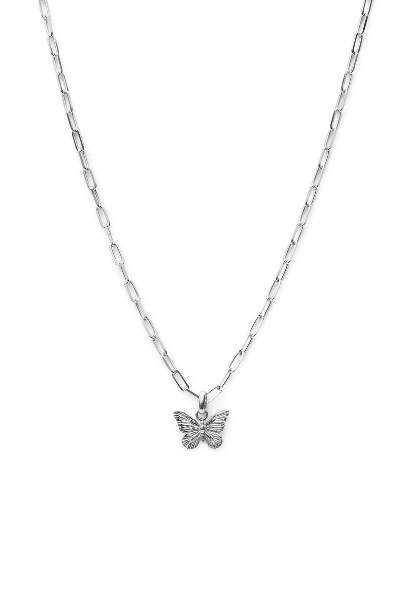 Butterfly Chunky Necklace - Silver