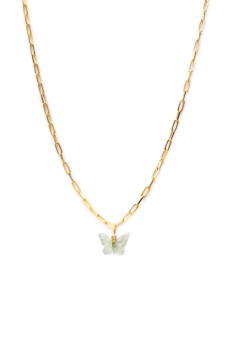 Glasswing Butterfly Chunky Necklace - Gold