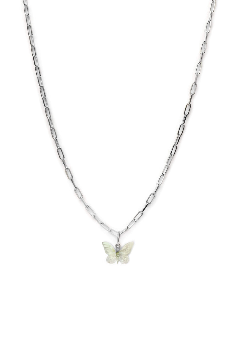 Glasswing Butterfly Chunky Necklace - Silver