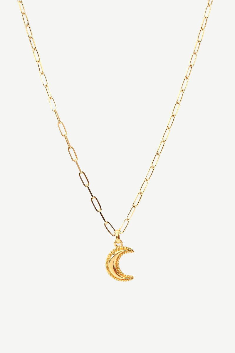 Crescent Moon Chunky Ketting - Goud