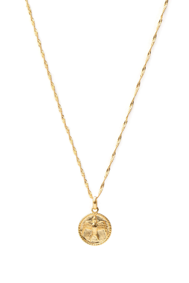 Lovebird Coin Charm - Gold
