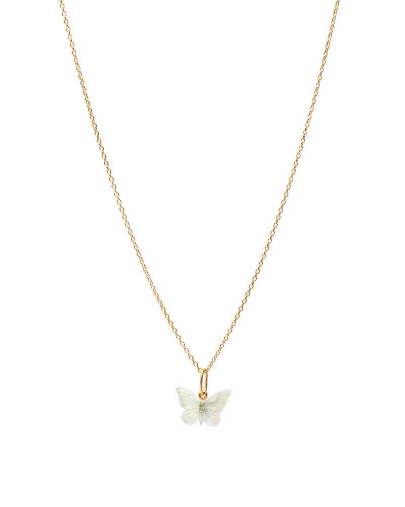 Glasswing Butterfly Pendant - Gold