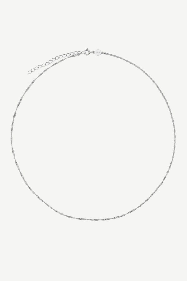 Twisted Base Chain Necklace 40 cm - Silver
