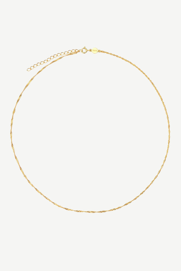 Twisted Base Chain Necklace 40 cm - Gold