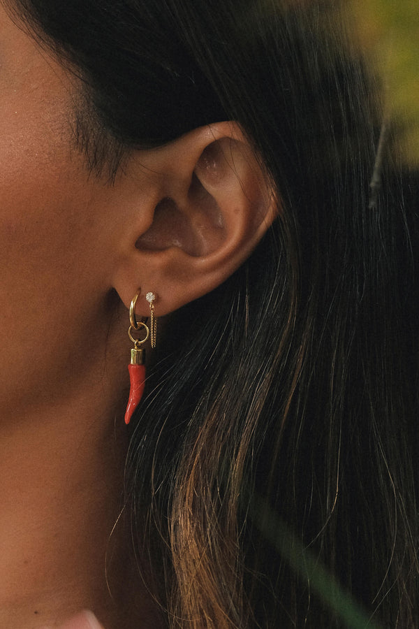 Spicy Chili Hoop Earring - Gold