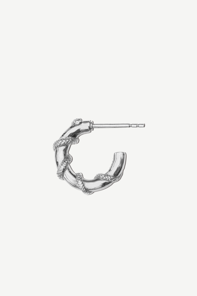 Serpent Twist Hoop Earring - Silver