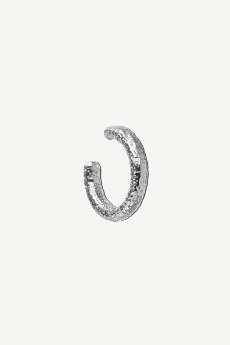 Hammered Hoop Ear Cuff - Zilver