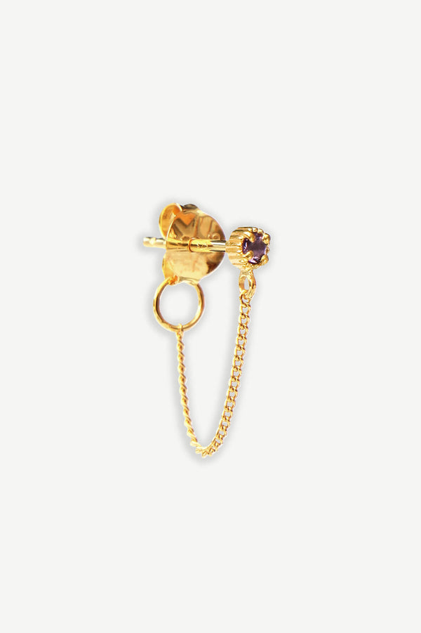 Birthstone Oorbel - February Amethyst