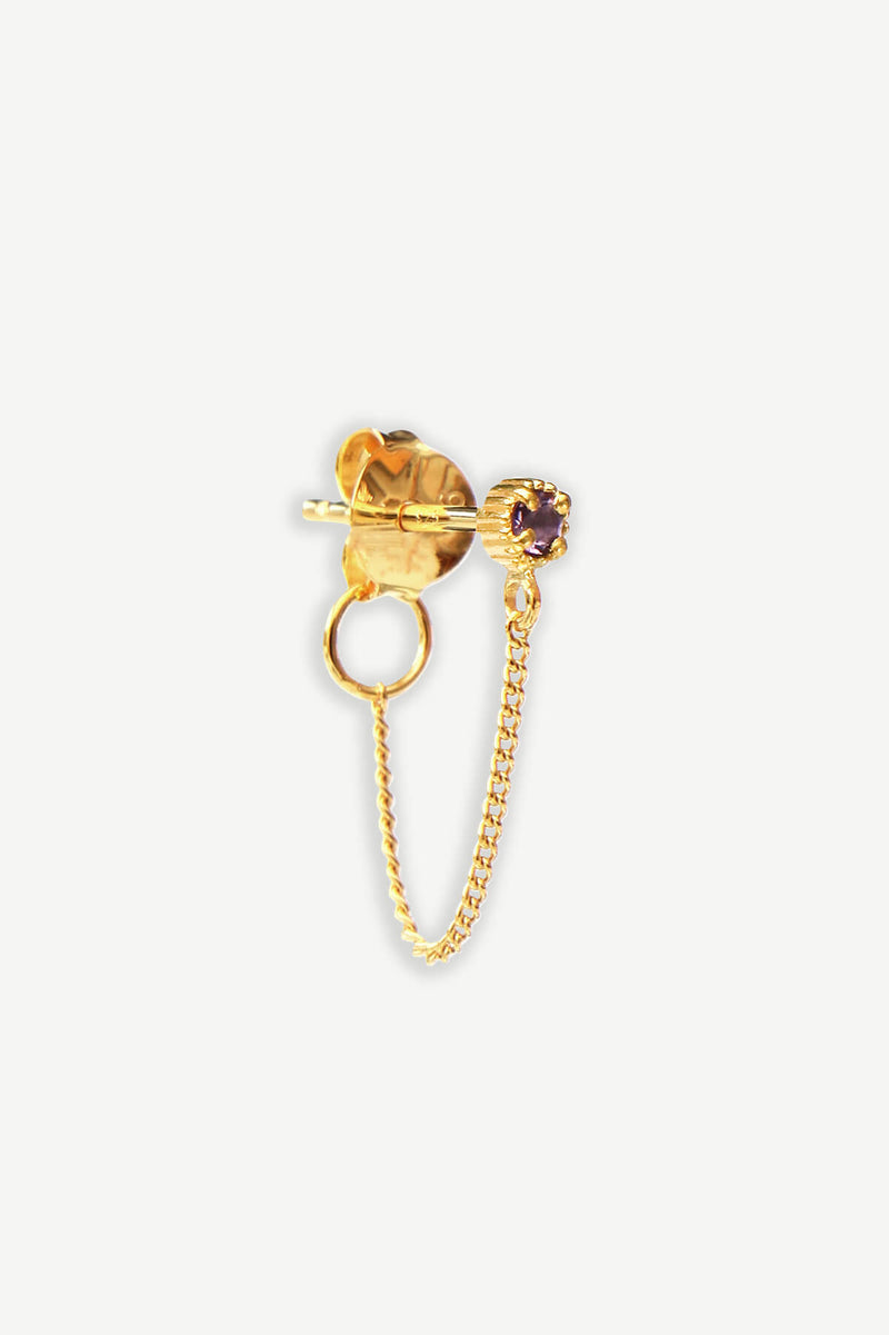 Birthstone Oorbel - February Amethyst