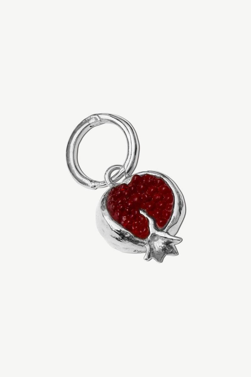 Pomegranate Hoop Earring - Silver