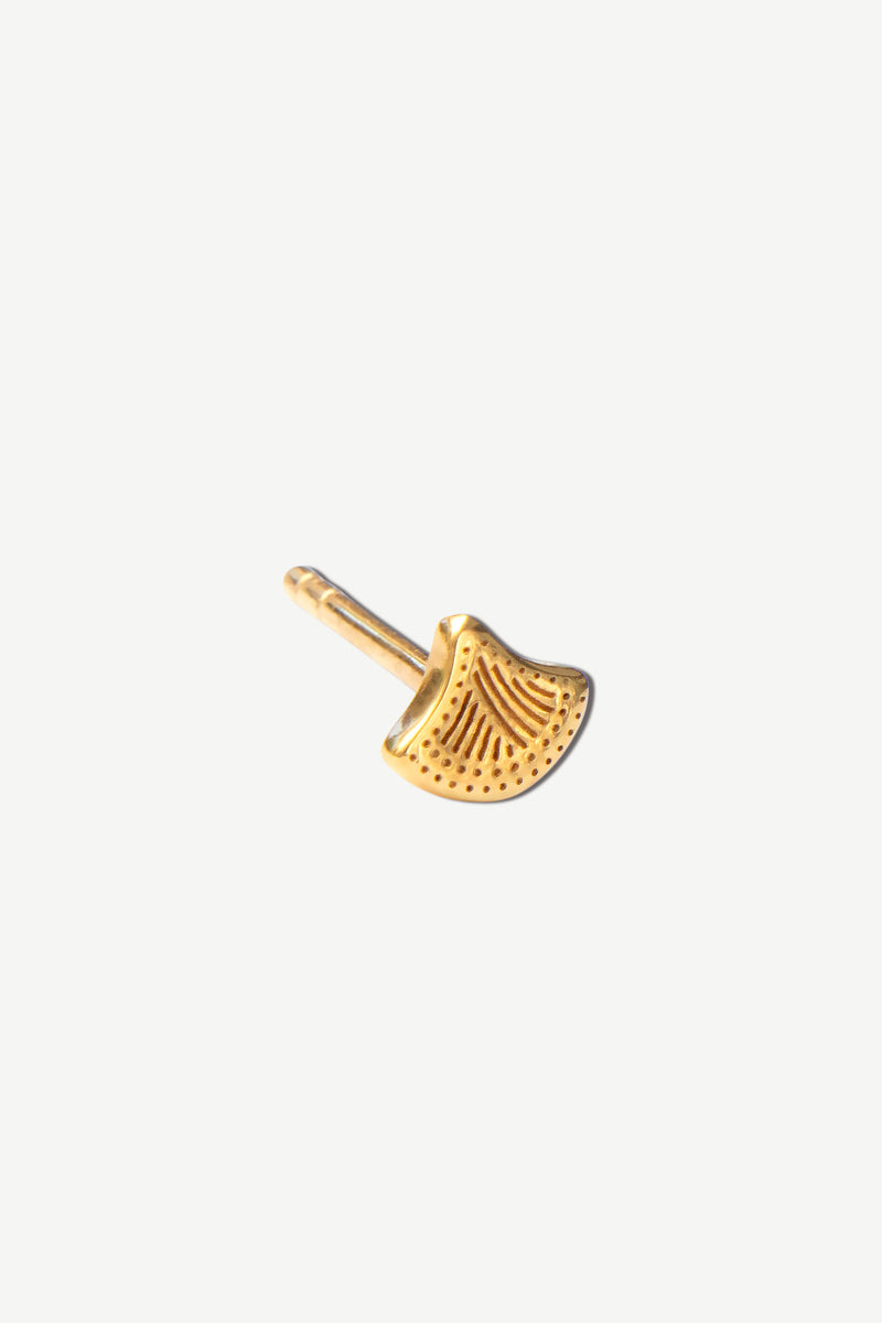 Fan Stud Earring - Gold