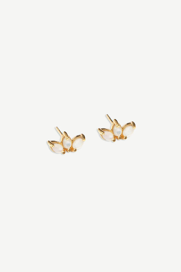 Mother of Pearl Fan Stud - Goud