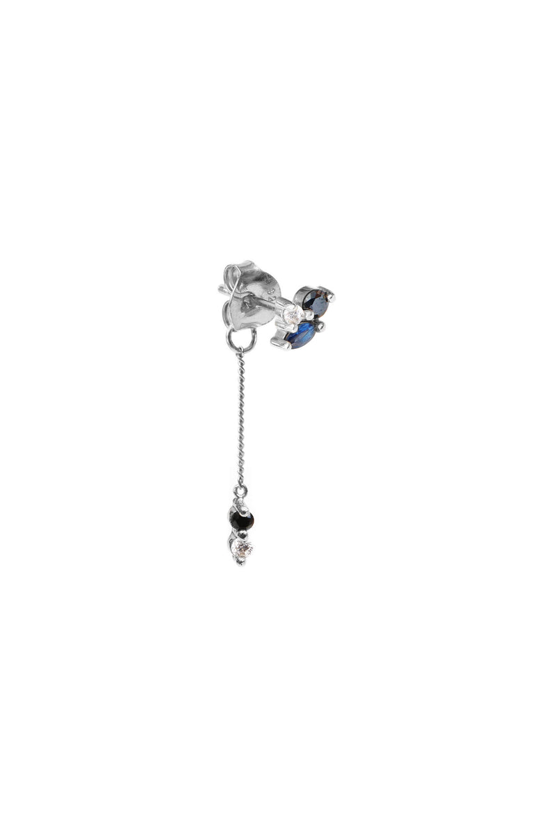 Nightfall Drop Stud Oorbel 1 stuk - Zilver
