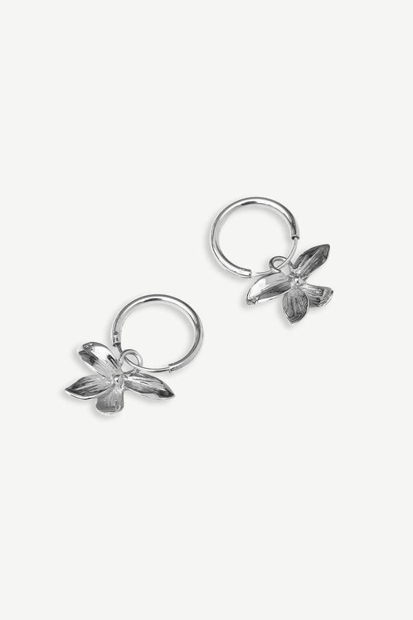 Orchid Hoops Oorbellen - Zilver