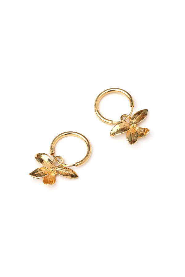 Orchid Hoops Oorbellen - Goud