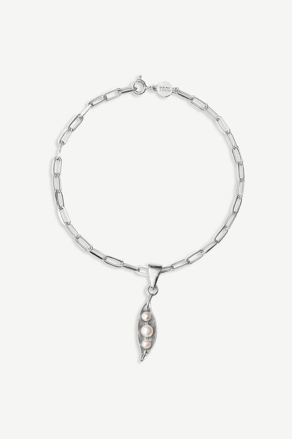 Pearl Leaf Armband - Zilver