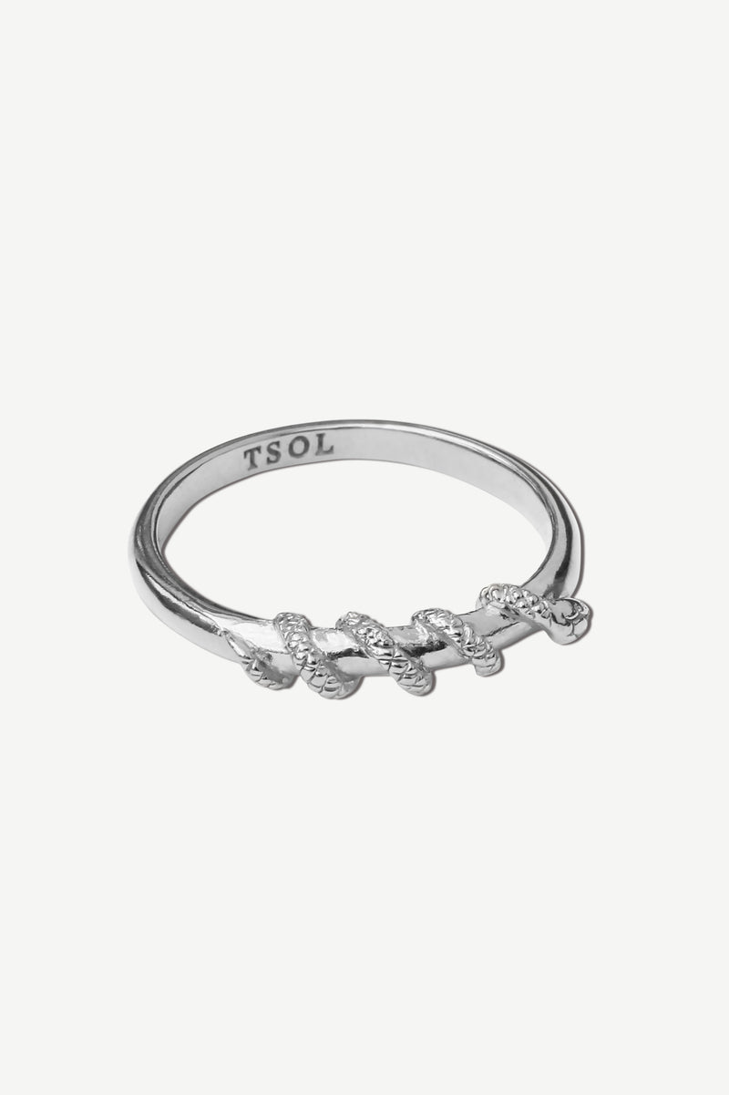 Serpent Twist Ring - Silver