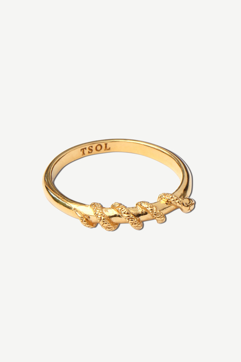 Serpent Twist Ring - Gold