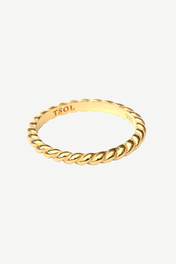 Classic Twist Staple Ring - Goud