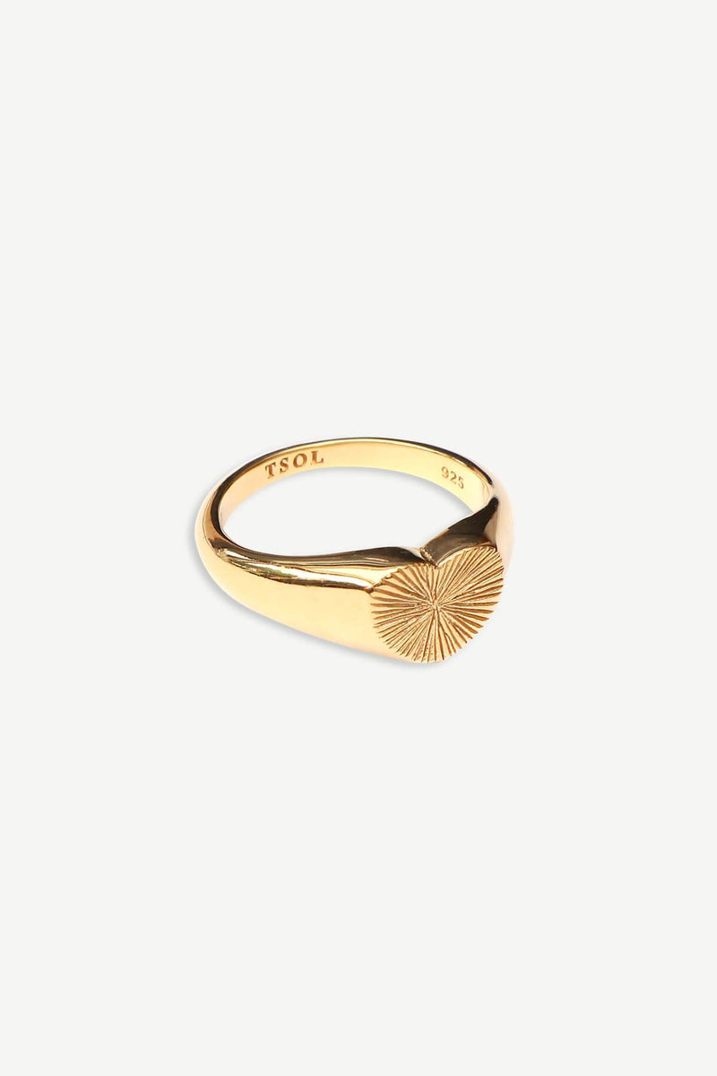 L'Amour Signet Ring - Goud