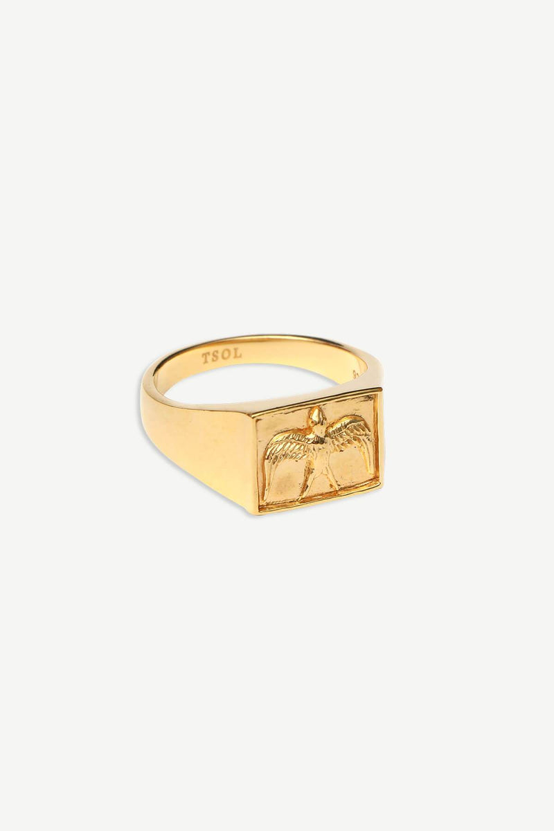 Lovebird Signet Ring - Goud