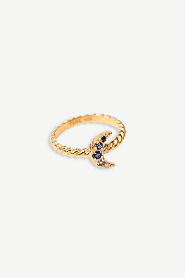 Crescent Moon Ring - Goud