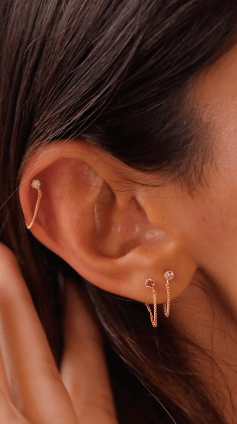 Birthstone Earring - January Garnet
