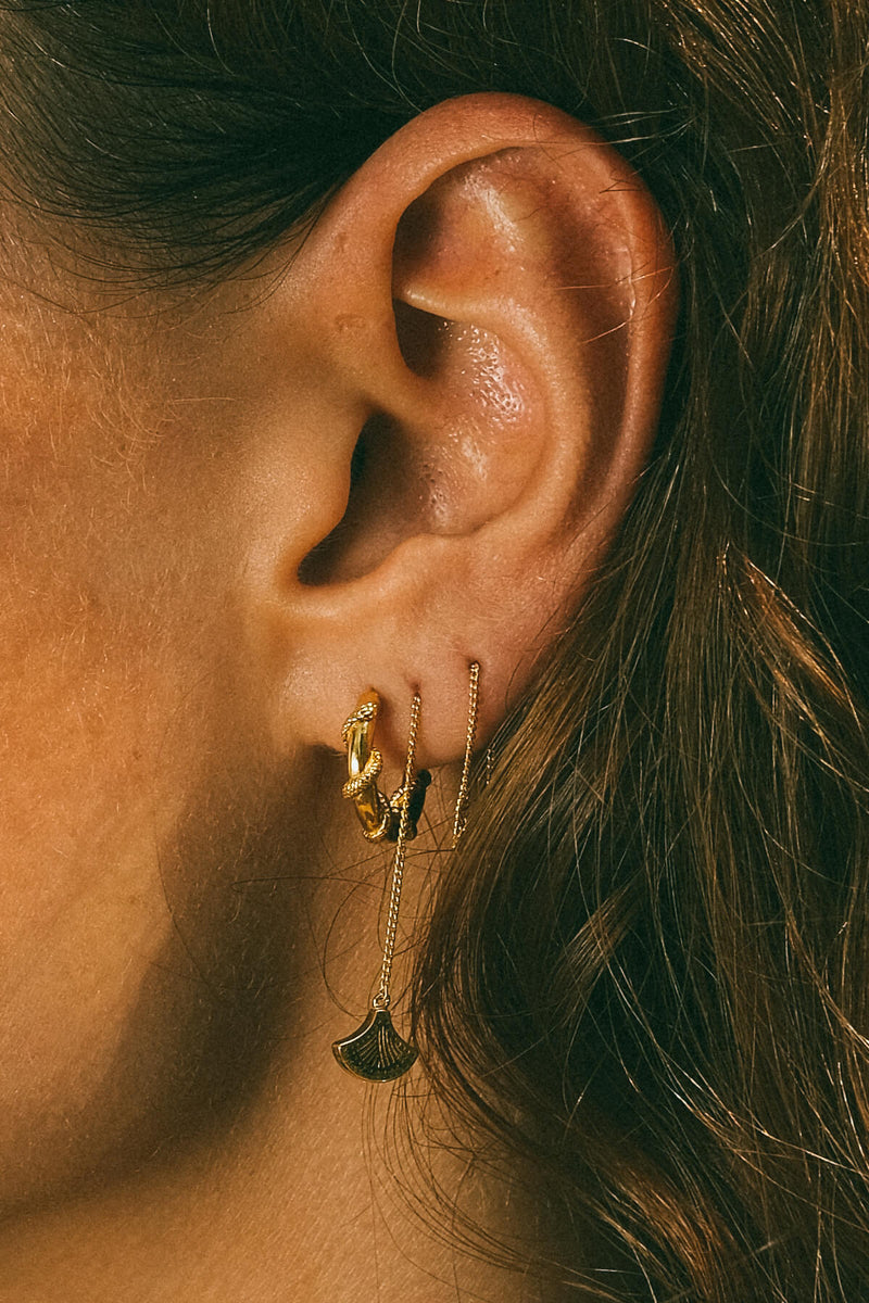Fan Chain Earring - Gold