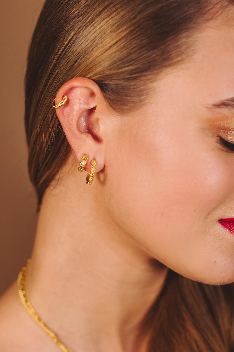 Liana Hoop Earring 12 mm - Gold