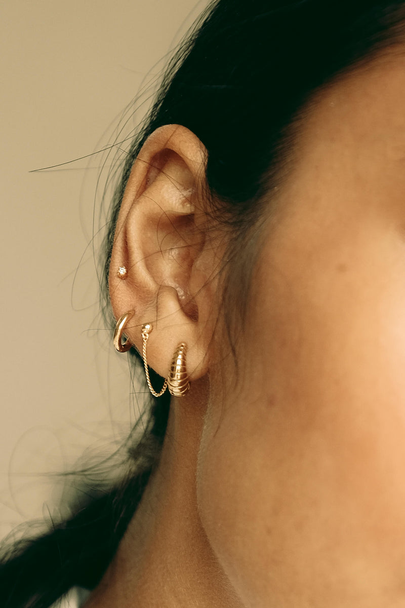 Classic Zircon Studs Earrings - Gold