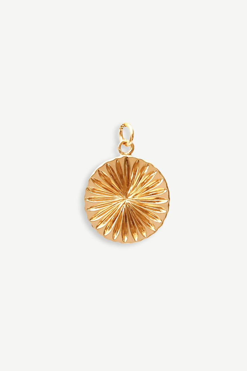 Sun Rays Coin Necklace - Gold