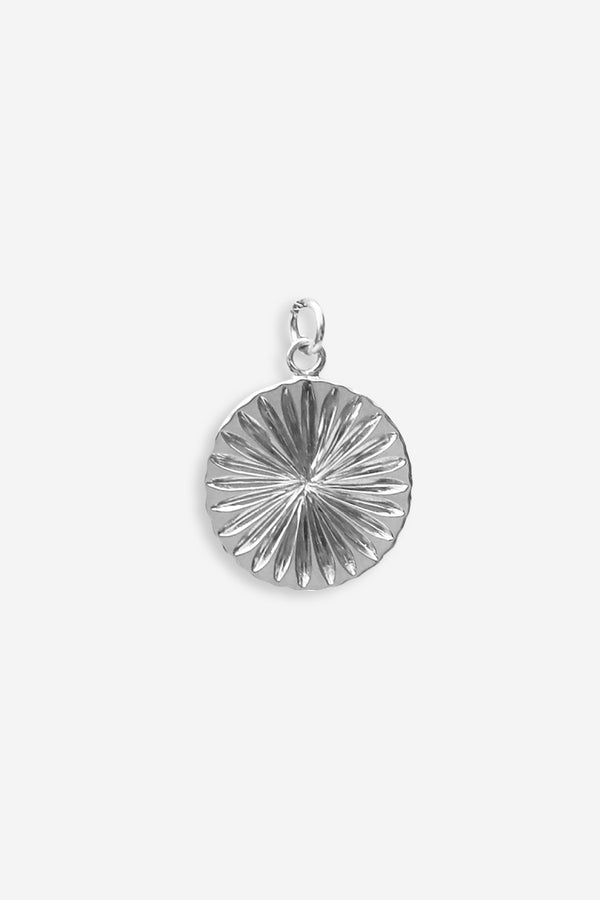 Sun Rays Coin Ketting - Zilver