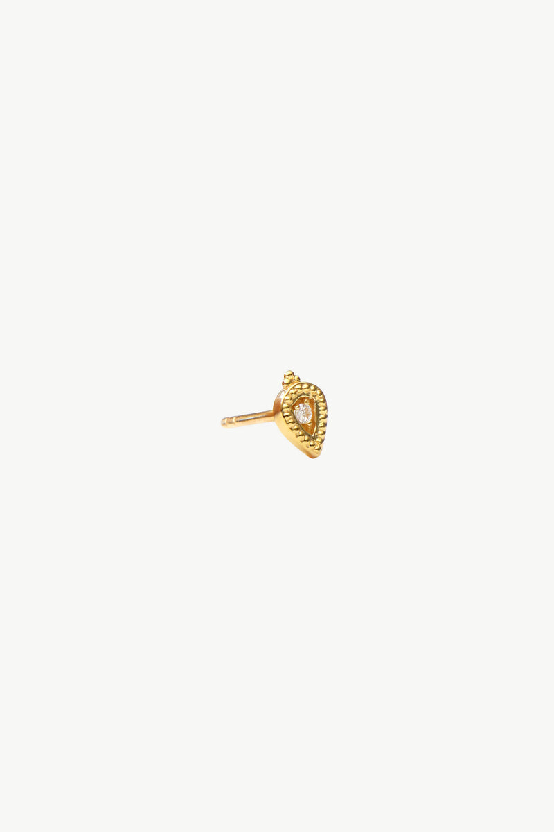 Teardrop Stud Earring - Gold