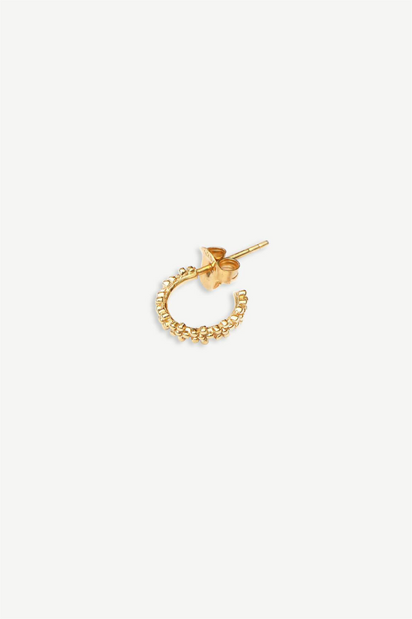 Tiny Flowers 12mm Hoop Earring - Gold