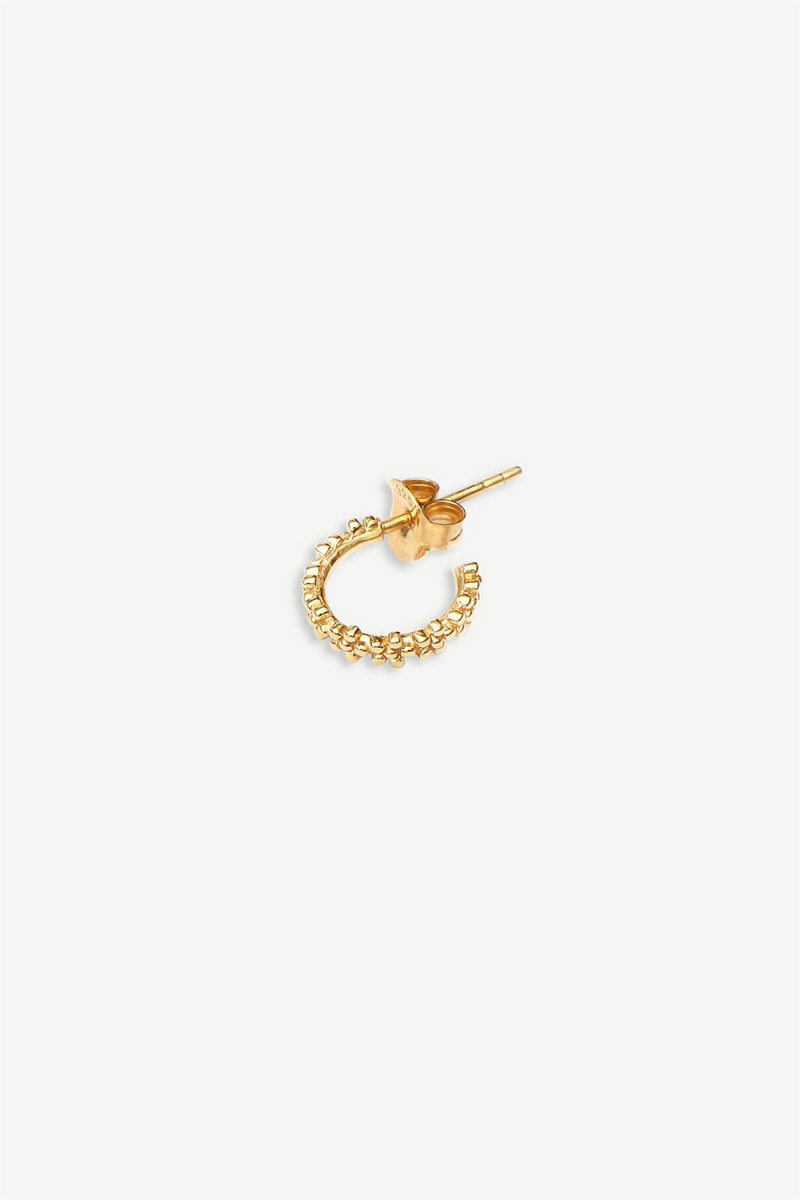 Tiny Flowers 12 mm Hoop Oorbel - Goud