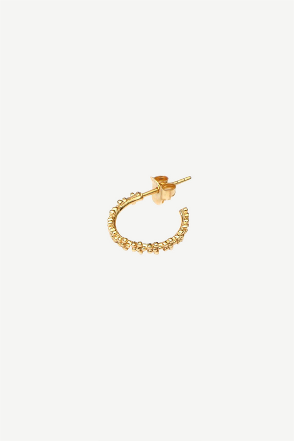 Tiny Flowers 16mm Hoop Earring - Gold